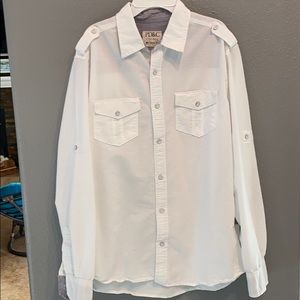 Men’s Casual Button-Down - White